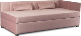 Łóżko Tapczan Młodzieżowe KARO 2 90x200 cm Narożne Różowe