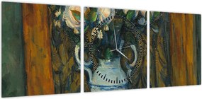Obraz - Paul Cézanne, Vase of Flowers, reprodukcje (z zegarem) (90x30 cm)