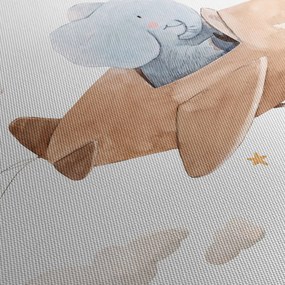 Obraz - Akwarela słoń w samolocie (170x50 cm)