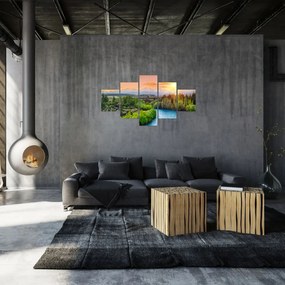 Obraz - Leśny krajobraz górski (125x70 cm)