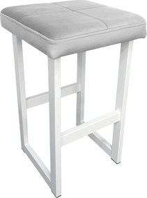 Hoker ALEX krzesło barowe tkanina Welur podstawa metalowa : Kolor Stelaża - Biały, Kolor tkaniny - VELVET - MG39, Wysokość - 60 cm