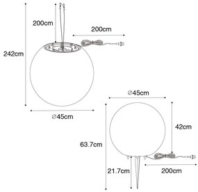 Zewnetrzna Nowoczesna lampa zewnętrzna szara 45 cm IP65 - Nura Nowoczesny Oswietlenie zewnetrzne