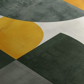 Obraz - Abstrakcja w oliwkowym kolorze (z zegarem) (90x30 cm)