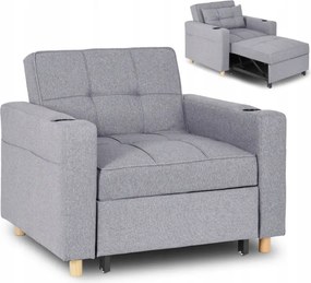 Fotel do Spania SOLOR Rozkładany Amerykanka Szary Nowoczesny