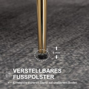 HOMCOM Fotel obity w kształcie muszli, Fotel relaksacyjny, Fotel do odpoczynku, Metalowe nogi w złotym kolorze, 79Dł x 77Szer x 77Wys cm, Biały