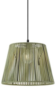Zewnetrzna Zewnętrzna lampa wisząca czarna z zielonym sznurem IP44 - Cava JaylaJapandi Oswietlenie zewnetrzne