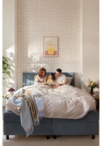 Niebieskie łóżko kontynentalne ze schowkiem 180x200 cm Elva Bold Line – Bonami Selection