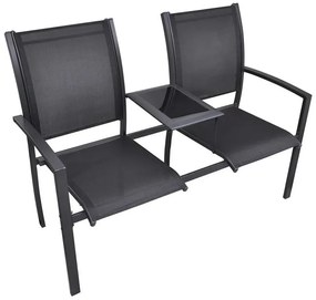 Metalowa ławka ogrodowa- czarna T5-G88