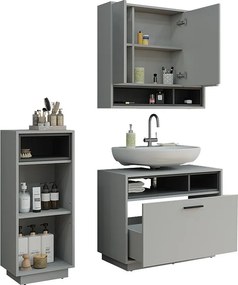 Zestaw mebli łazienkowych szary/antracyt 80x35x64 beatrice