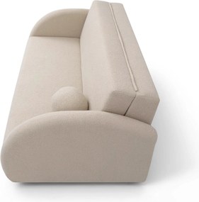 Sofa rozkładana Nubi trzyosobowa 140 cm z pojemnikiem - jasny beżowy boucle Quelle 03
