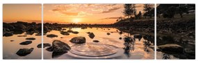 Obraz powierzchni wody o zachodzie słońca (170x50 cm)