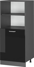 Szafka kuchenna czarny wysoki połysk 60x57x143 r-line
