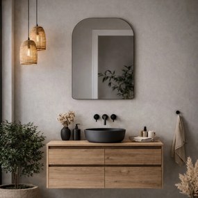 Lustro portalowe oszlifowane bez podświetlenia ROUND Soft| Różne rozmiary | Różne kolory : Kolor tafli szkła - Grafit, Rozmiar - 70x100 cm