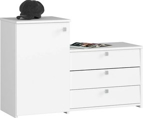 Szafka na buty AKORD S16 Biała 98,4 cm 4 drzwi kolor Biały mat 5 półek 98,4x33x68 cm