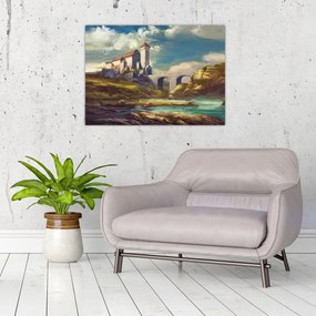 Obraz na szkle - Średniowieczny zamek (70x50 cm)
