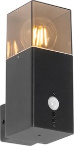 Lampa ścienna zewnętrzna czarna IP44 z czujnikiem ruchu - Denmark