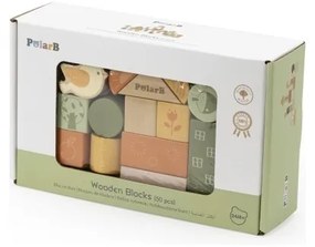 Viga polarb drewniane klocki bloki montessori zwierzęta 50 el.