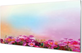 Szklany Panel Polne Kwiaty pod Błękitnym Niebem