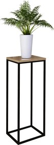 Stojak na kwiaty w stylu loft czarny + dąb lancelot K1-E97
