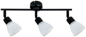 Trzypunktowa lampa sufitowa z regulowanymi kloszami czarny + biały - Z069-Hermina