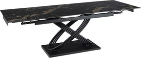 Rozkładany stół ceramiczny Ibiza 160-240 cm, czarny marmur