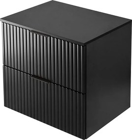 Szafka pod umywalkę, Czarny, 60 x 57 x 46 cm, uchwyt czarny + Blat