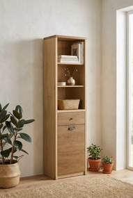 Regał otwarty z szufladą dąb cremona + dąb lefkas N7-D09