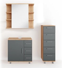 Zestaw mebli łazienkowych dąb 60x33x60.8 ilias