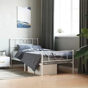 Białe pojedyncze łóżko metalowe 90x200 cm - Veligo