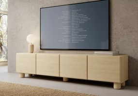 Szafka RTV Zissa 4D – nowoczesna szafka pod telewizor, dąb Vicenza, push-to-open