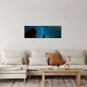 Obraz - Spotkanie pod gwiazdami (z zegarem) (90x30 cm)