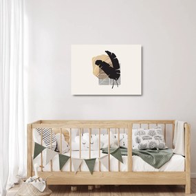Obraz na szkle - Abstrakcja z tropikalnymi liśćmi N⁰4 (70x50 cm)
