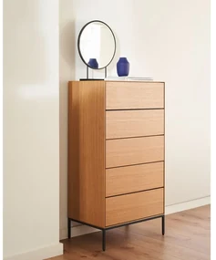Wysoka komoda w dekorze dębu 60x114 cm Vedrana – Kave Home