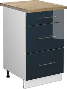 Szafka dolna do kuchni ciemnoniebieski wysoki połysk 50x60x82 fame-line