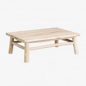 Prostokątny Stolik Kawowy 120x80 Cm Z Drewna Tekowego Narel Brąz Drewna - Sklum