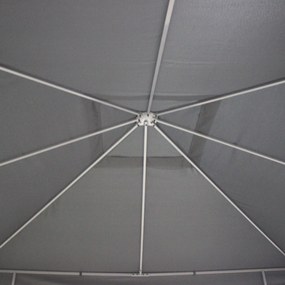 Outsunny Altana Ogrodowa 3x3m Szara Stal Poliester Namiot Imprezowy Wodoodporny na Zewnątrz | Aosom PL