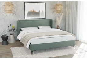 Zielone tapicerowane łóżko ze stelażem 90x200 cm Basti – Ropez