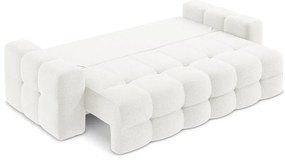 Biała rozkładana sofa z materiału bouclé 255 cm Milu – Makamii