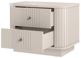 Zestaw szafek nocnych Vesper 56 cm na cokole - kaszmir / złote uchwyty