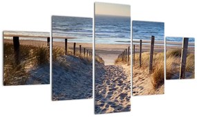 Obraz - Droga na plażę Morza Północnego, Holandia (125x70 cm)