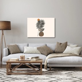 Obraz - Abstrakcja z liściem palmy (70x50 cm)