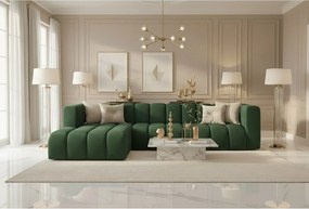 Narożnik w kształcie L GRAND 318 cm, tkanina Salvador, Zielony, Lewy