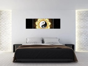 Obraz - Złoty Yin-Yang (170x50 cm)