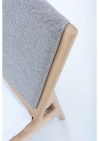 Szare/naturalne łóżko dwuosobowe z litego drewna dębowego 140x200 cm Fawn – Gazzda