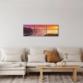 Obraz - Klify Moheru (z zegarem) (90x30 cm)