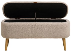Beżowa ławka z materiału bouclé Harlow – House Nordic