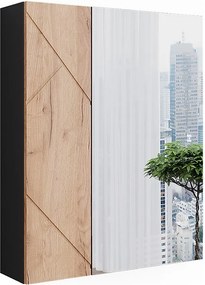 Szafka łazienkowa z lustrem antracyt/złoty dąb 60x17.2x75 irma