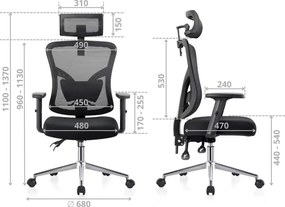 Fotel z siatki do stanowiska pracy Ramos, zgodny z normą BHP