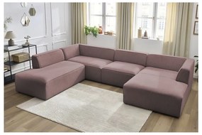 Różowy narożnik modułowy (lewostronny/w kształcie litery U) Megeve – Bobochic Paris