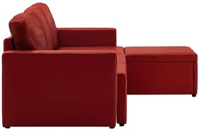 Rozkładana sofa modułowa bordowa - Odi 4Q
